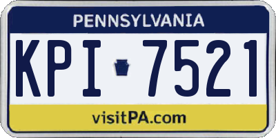 PA license plate KPI7521