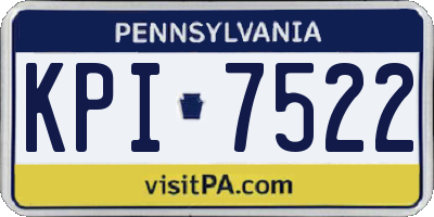 PA license plate KPI7522