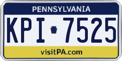 PA license plate KPI7525