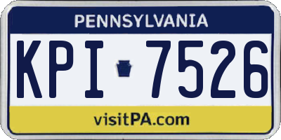 PA license plate KPI7526
