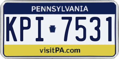 PA license plate KPI7531