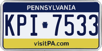 PA license plate KPI7533