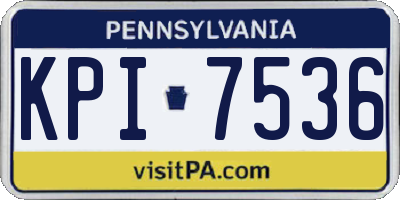 PA license plate KPI7536