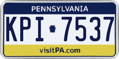 PA license plate KPI7537