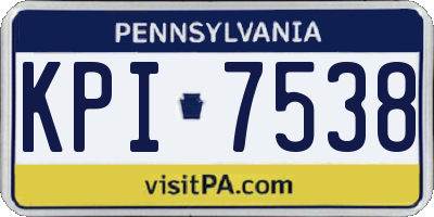 PA license plate KPI7538