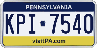 PA license plate KPI7540