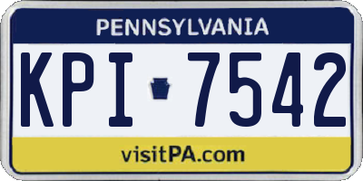 PA license plate KPI7542