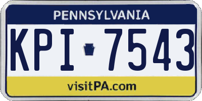 PA license plate KPI7543