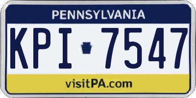 PA license plate KPI7547