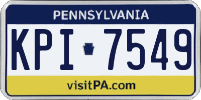 PA license plate KPI7549