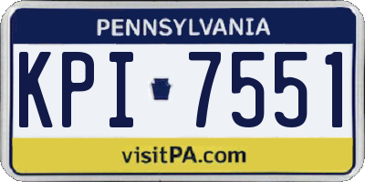 PA license plate KPI7551