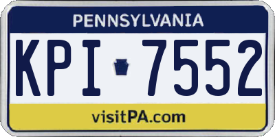 PA license plate KPI7552
