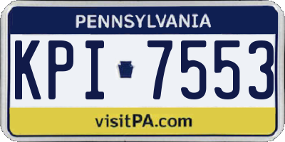 PA license plate KPI7553