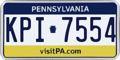 PA license plate KPI7554