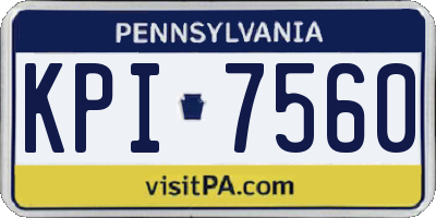 PA license plate KPI7560
