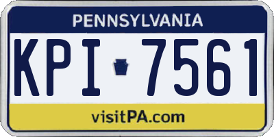 PA license plate KPI7561