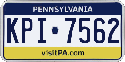 PA license plate KPI7562