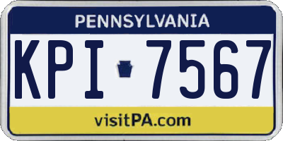 PA license plate KPI7567