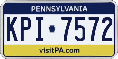 PA license plate KPI7572