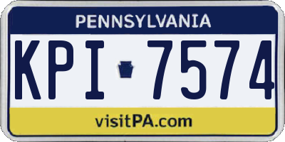 PA license plate KPI7574