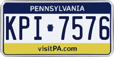 PA license plate KPI7576