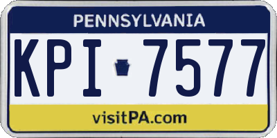 PA license plate KPI7577