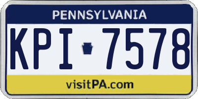 PA license plate KPI7578