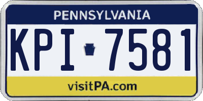 PA license plate KPI7581