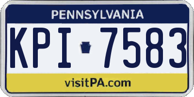 PA license plate KPI7583