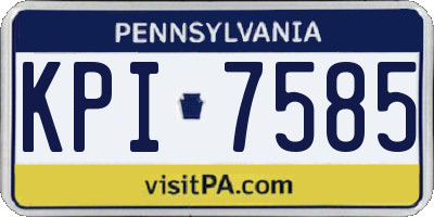 PA license plate KPI7585