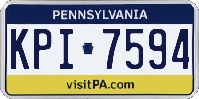 PA license plate KPI7594