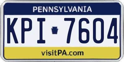 PA license plate KPI7604
