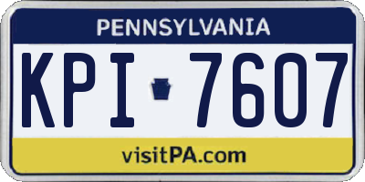 PA license plate KPI7607