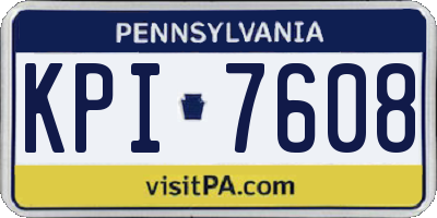 PA license plate KPI7608