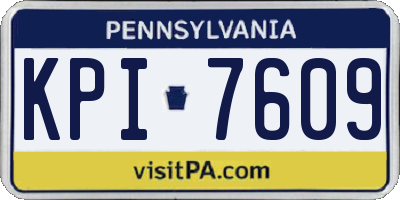 PA license plate KPI7609