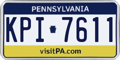 PA license plate KPI7611