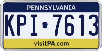 PA license plate KPI7613