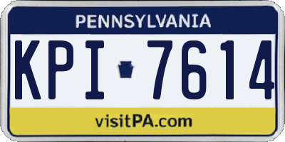 PA license plate KPI7614