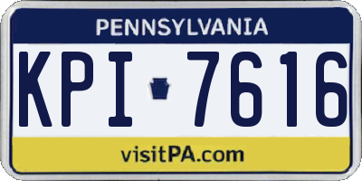 PA license plate KPI7616