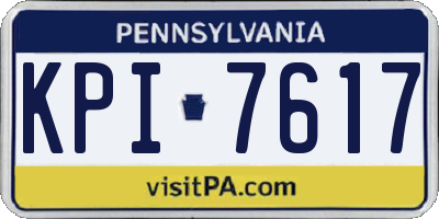 PA license plate KPI7617