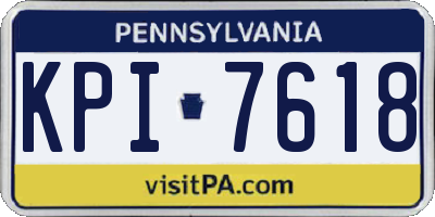 PA license plate KPI7618