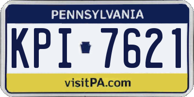 PA license plate KPI7621