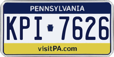 PA license plate KPI7626
