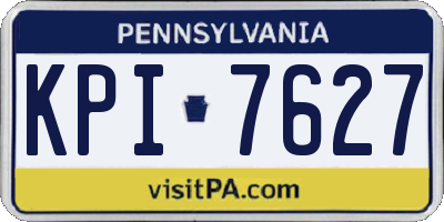 PA license plate KPI7627