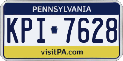 PA license plate KPI7628