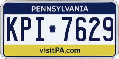 PA license plate KPI7629