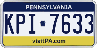 PA license plate KPI7633