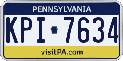 PA license plate KPI7634