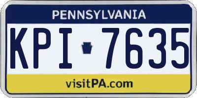 PA license plate KPI7635