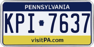 PA license plate KPI7637